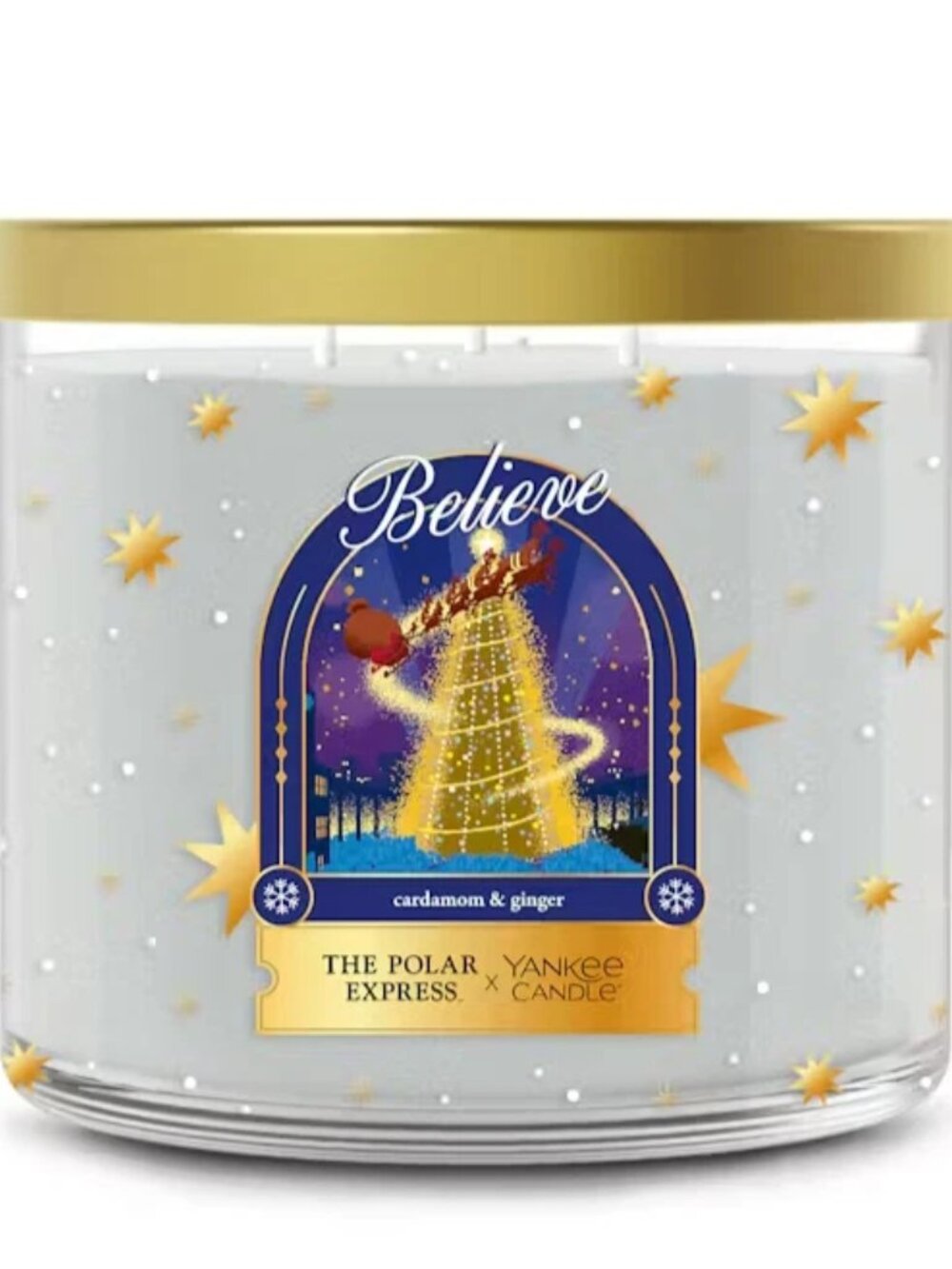 YANKEE CANDLE Believe 3-Wick Jar Candle 14.5 oz Polar Express Collection NEW